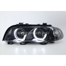 BMW E46 98-01 Black Projector Headlamp w Crystal Bar BMW E46 98-01 Black Projector Headlamp w Crystal Bar